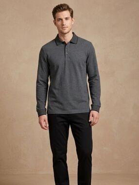 $60 Alfani Mens Classic-Fit Solid Long-Sleeve Shirt